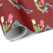 Papier Cadeau Reading Stickman (Coin rond)