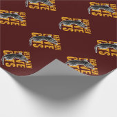 Papier Cadeau Real Men Love Chats sur rouge bordeaux (Coin)