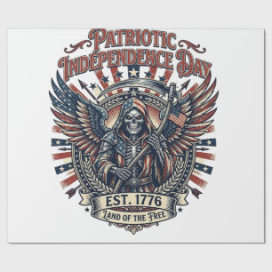 Papier Cadeau Reaper Chrome Patriotique Squelette de Patriote So