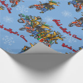 Papier Cadeau Rebelles sans vacances de bleu de renne de Claus (Coin)