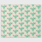 Papier Cadeau Réception de mariage aquarelle cactus (Plat)