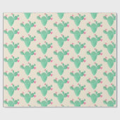 Papier Cadeau Réception de mariage au cactus aquarelle (Plat)