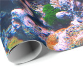 Papier Cadeau Récif coralien tropical coloré (Coin rond)