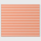 Papier Cadeau Récif de corail et rayures horizontales blanches (Plat)