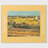 Papier Cadeau Récolte à La Crau, avec Montmajour dans le Backgro (Plat)