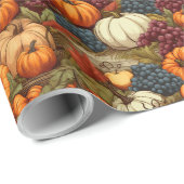 Papier Cadeau Récolte d'automne (Coin rond)