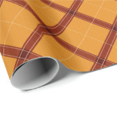 Papier Cadeau Récolte d'or et de plaid rouge (Coin rond)