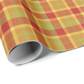 Papier Cadeau Récolte d'or plaid (Coin rond)