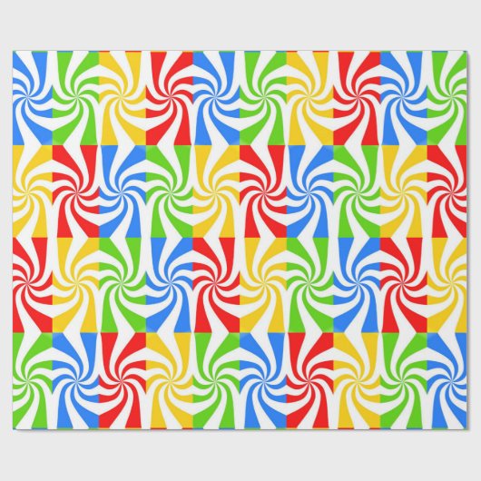 Papier Cadeau Rectangle Coloré Et Flèches Blanches (Plat)