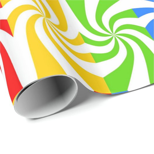 Papier Cadeau Rectangle Coloré Et Flèches Blanches (Coin rond)