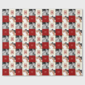 Papier Cadeau Rectangle Double Bonheur Mariage Photo Collage (Plat)