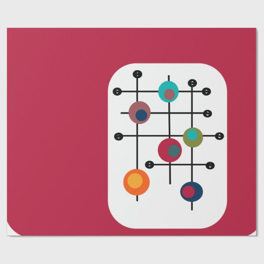 Papier Cadeau Rectangle du milieu du siècle (Plat)