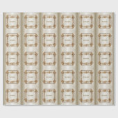 Papier Cadeau Rectangle Orné de Diamants Fleurs Dorées Brillante (Plat)