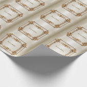 Papier Cadeau Rectangle Orné de Diamants Fleurs Dorées Brillante (Coin)