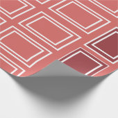 Papier Cadeau Rectangle rouge blanc Carré géométrique (Coin)