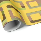 Papier Cadeau Rectangles à bandes d'or (Coin rond)