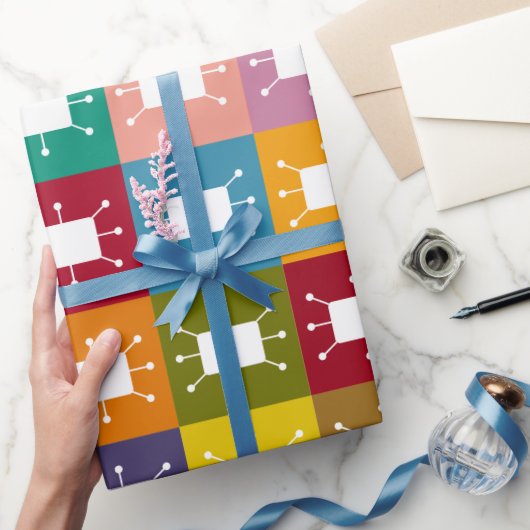Papier Cadeau Rectangles atomiques (Cadeaux)