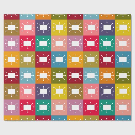 Papier Cadeau Rectangles atomiques (Plat)