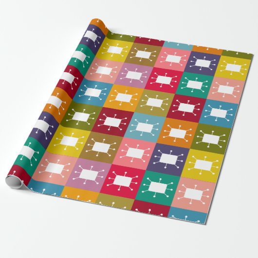 Papier Cadeau Rectangles atomiques (Déroulé)