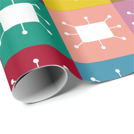 Papier Cadeau Rectangles atomiques (Coin rond)