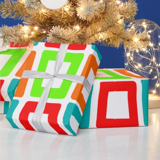 Papier Cadeau Rectangles biaisées (Vacances)