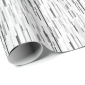 Papier Cadeau Rectangles Blancs & Gris (Coin rond)