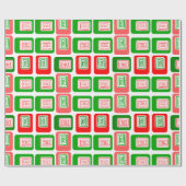 Papier Cadeau Rectangles de Noël (Plat)