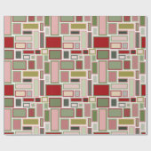 Papier Cadeau Rectangles de Noël Boho (Plat)