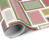 Papier Cadeau Rectangles de Noël Boho (Coin rond)