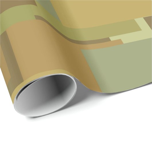 Papier Cadeau Rectangles du Camouflage du désert (Coin rond)