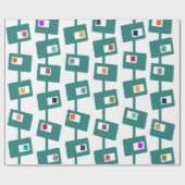 Papier Cadeau Rectangles et Carrés modernes du milieu du siècle (Plat)