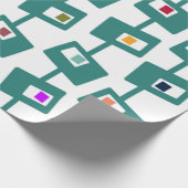 Papier Cadeau Rectangles et Carrés modernes du milieu du siècle (Coin)