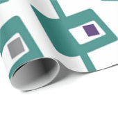 Papier Cadeau Rectangles et Carrés modernes du milieu du siècle (Coin rond)