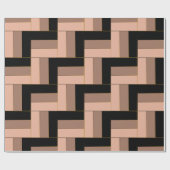 Papier Cadeau Rectangles géométriques marron moka noir (Plat)