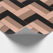 Papier Cadeau Rectangles géométriques marron moka noir (Coin)
