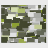 Papier Cadeau Rectangles gris vert camouflage urbain (Plat)
