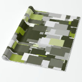 Papier Cadeau Rectangles gris vert camouflage urbain (Déroulé)