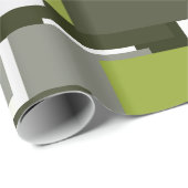 Papier Cadeau Rectangles gris vert camouflage urbain (Coin rond)