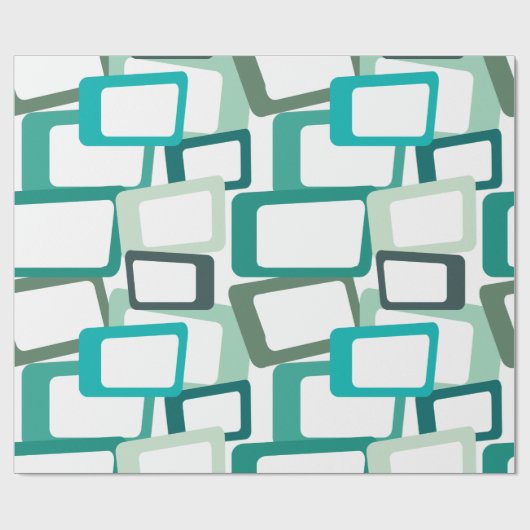 Papier Cadeau Rectangles modernes du milieu du siècle (Plat)