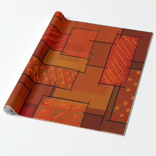 Papier Cadeau Rectangles, motif patchwork, doodle. Surface de re
