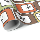 Papier Cadeau Rectangles rétro avec Starbursts (Coin rond)
