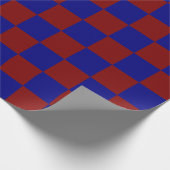 Papier Cadeau Rectangles rouge foncé et bleu (Coin)