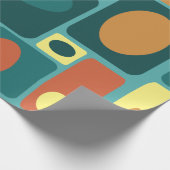 Papier Cadeau Rectangles turquoise modernes du milieu du siècle (Coin)