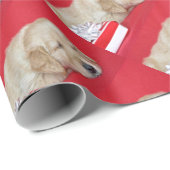 Papier Cadeau récupérateur doré de Noël (Coin rond)