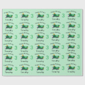 Papier Cadeau Recyclage des ordures Camion Nom et âge du garçon (Plat)