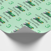 Papier Cadeau Recyclage des ordures Camion Nom et âge du garçon (Coin)