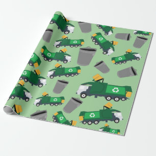 Papier Cadeau Recyclage Motif de camion-poubelle