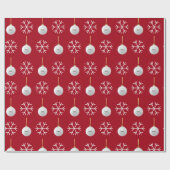 Papier Cadeau Red Ajouter Business Logo Orament Christmas Compan (Plat)