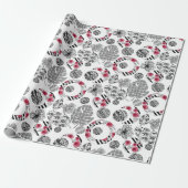 Papier Cadeau Red and Black, Quilting, Patchwork, Rustic, Modern (Déroulé)