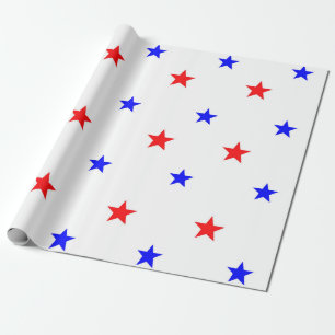 Papier Cadeau Red and Blue Stars - Starry Sky Motif